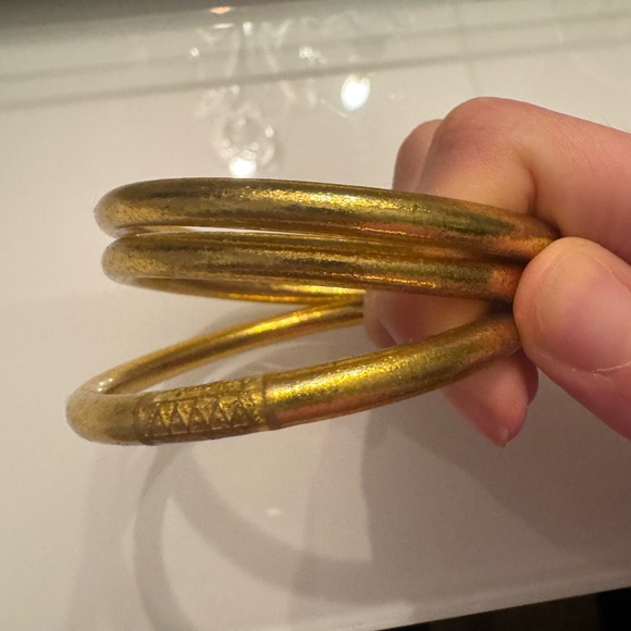 Budha girl Gold Bangles Set of 3 gold size medium - Picture 2 of 2